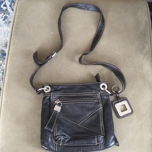 Black leather Crossbody bag
